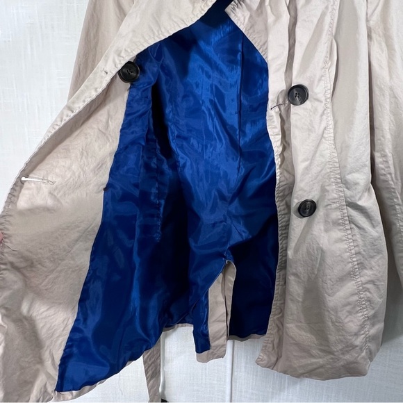 Stradivarius Beige Tan Belted Button Front Trench Jacket Coat Size M - Picture 10 of 14